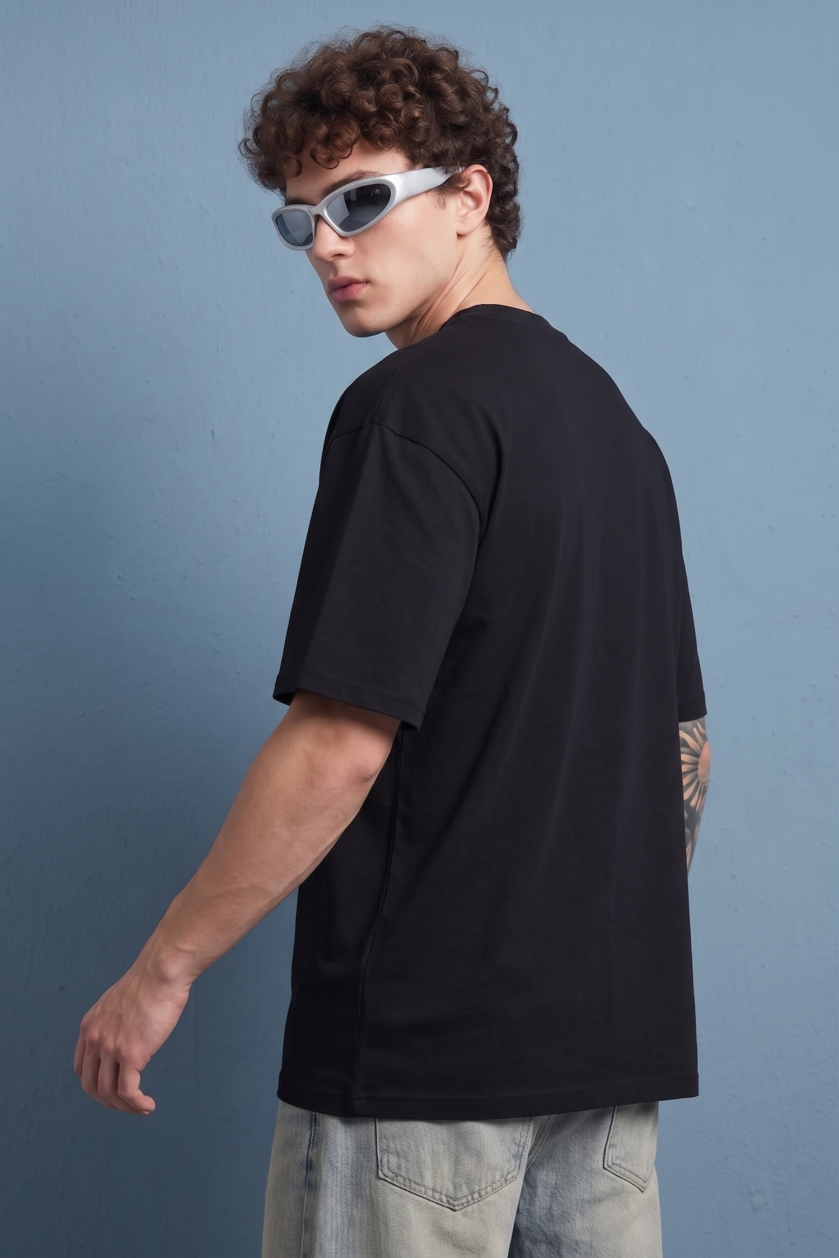 psychonaut astro black graphic print oversized tshirt