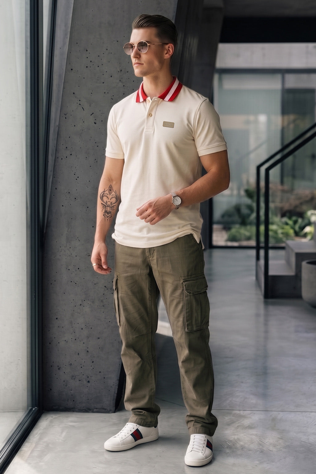 Swanwhite Contrast Collar Regular Fit Exclusive Pique Lycra Polo T-Shirt