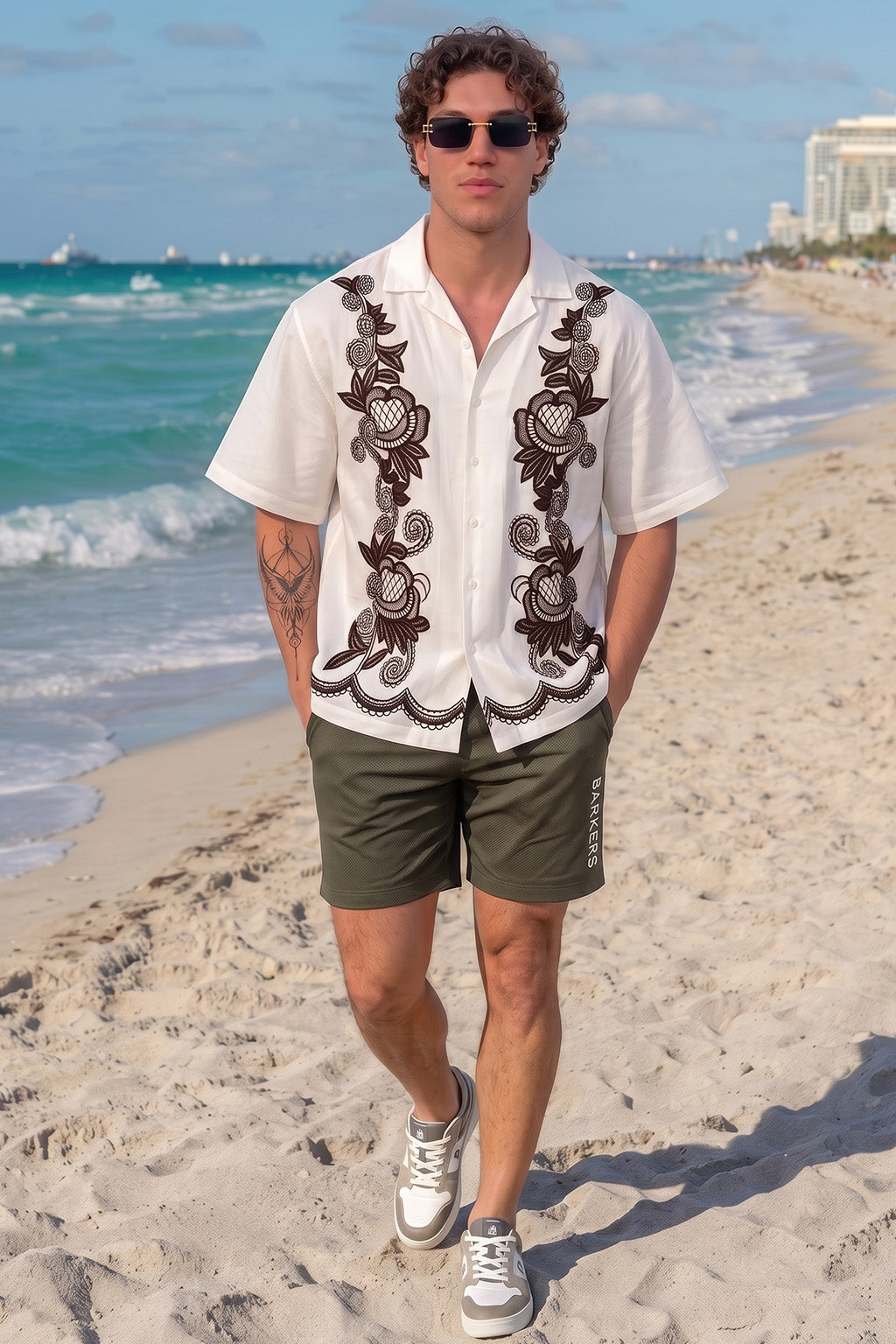 Oasis Floral White Oversized Printed Exclusive Shirt