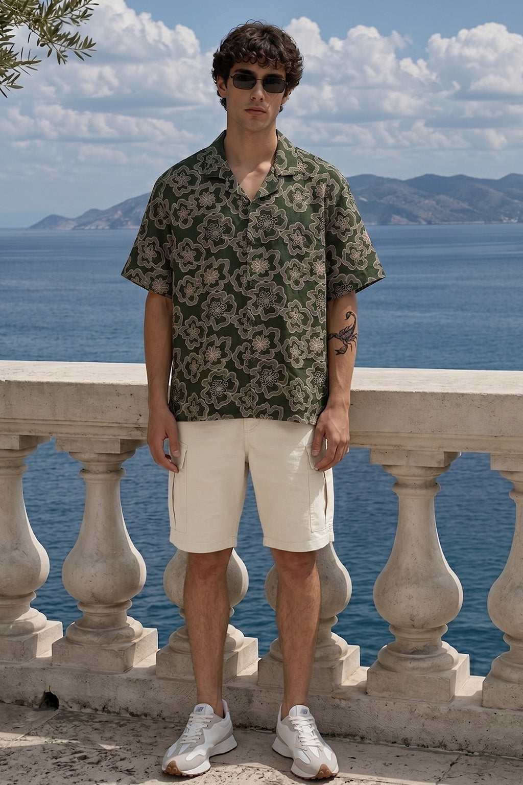 Vintage Olive All Over Printed Oversized Exclusive Shirt