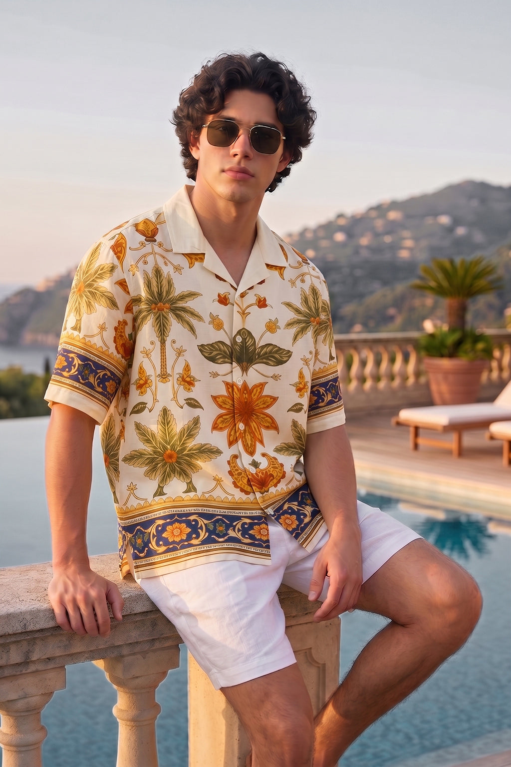 Floral Resort Off White All Over Print Oversized Exclusive Shirt