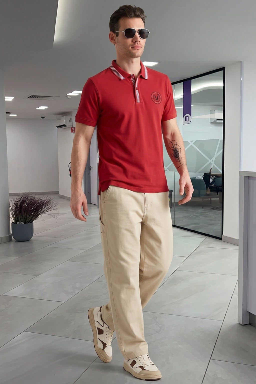 Veirdo City Salsa Regular Fit Pique Lycra Exclusive Polo T-Shirt