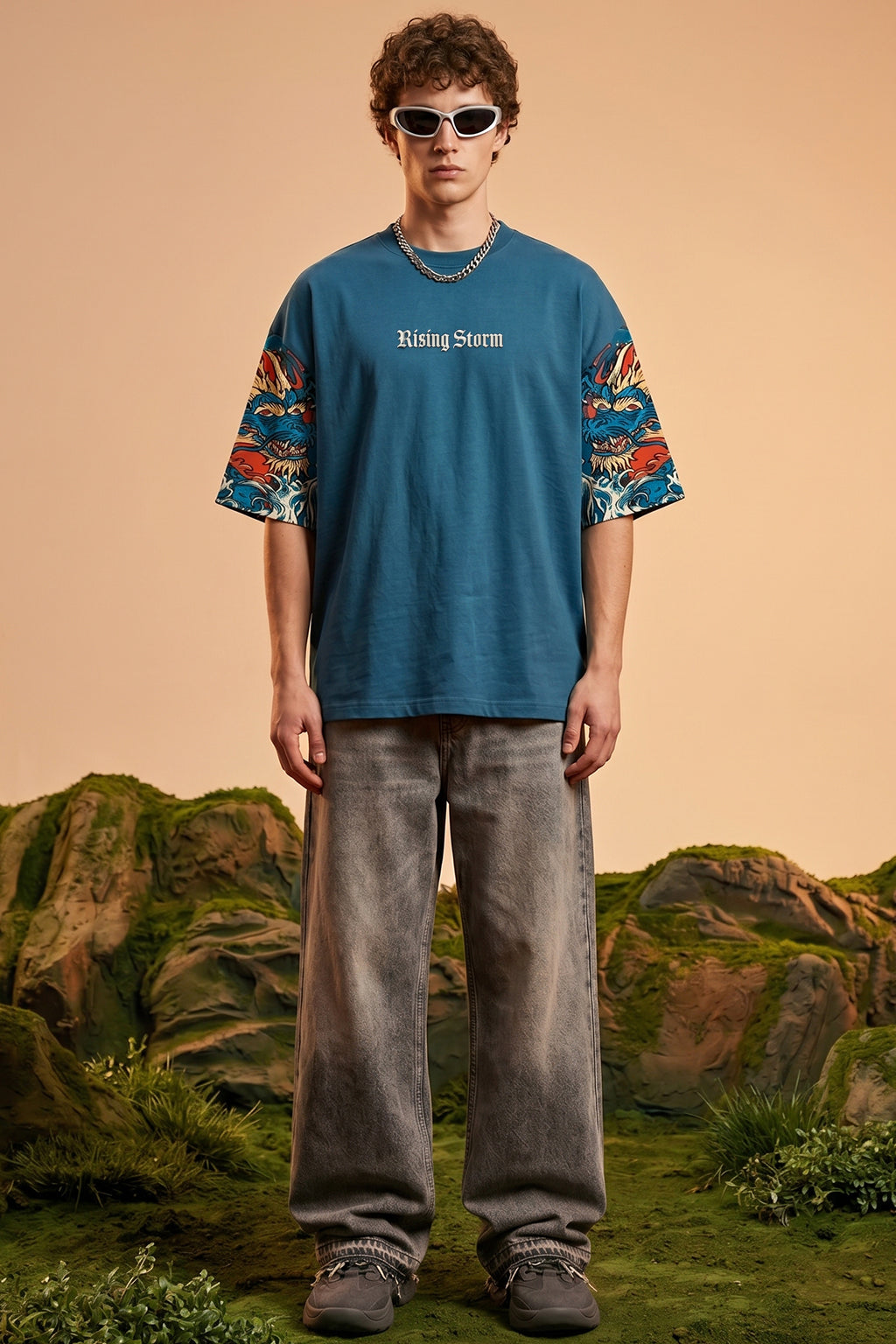 Dragon Blue 3D Puff Print Exclusive T-shirt Supreme Edition