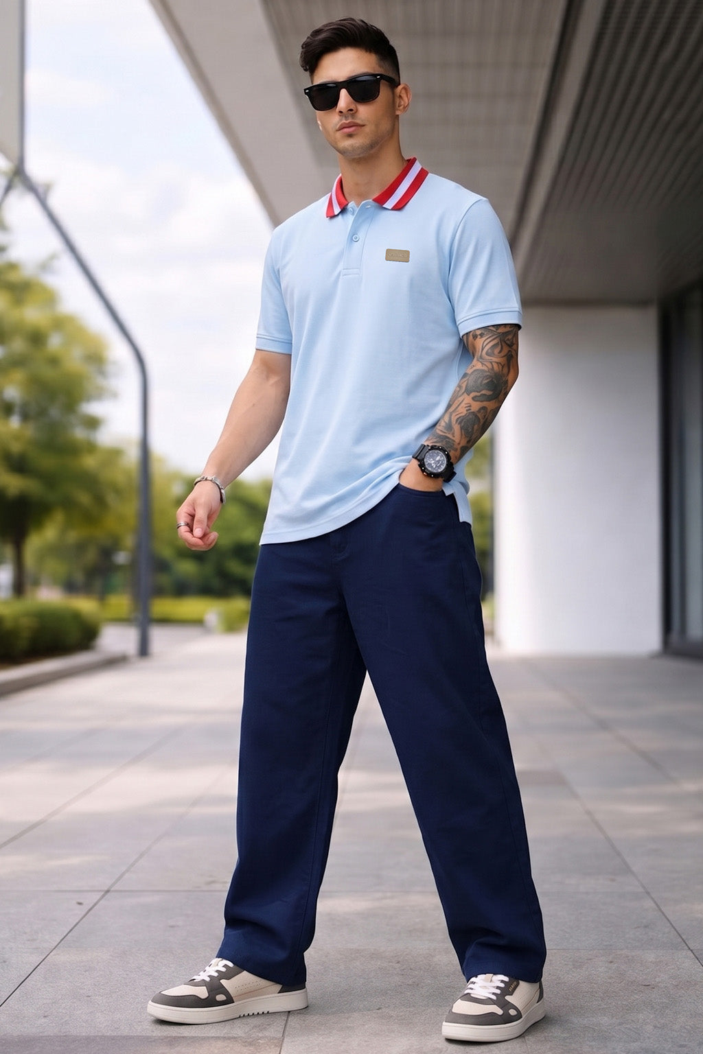 Atomizer Contrast Collar Regular Fit Exclusive Pique Lycra Polo T-Shirt