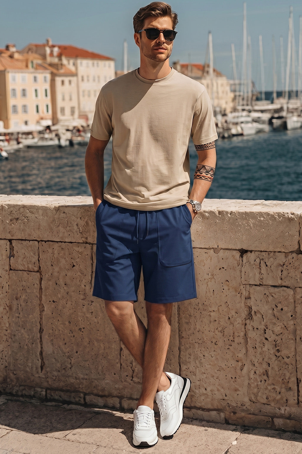 Navy Relaxed-Fit Exclusive Travel Shorts