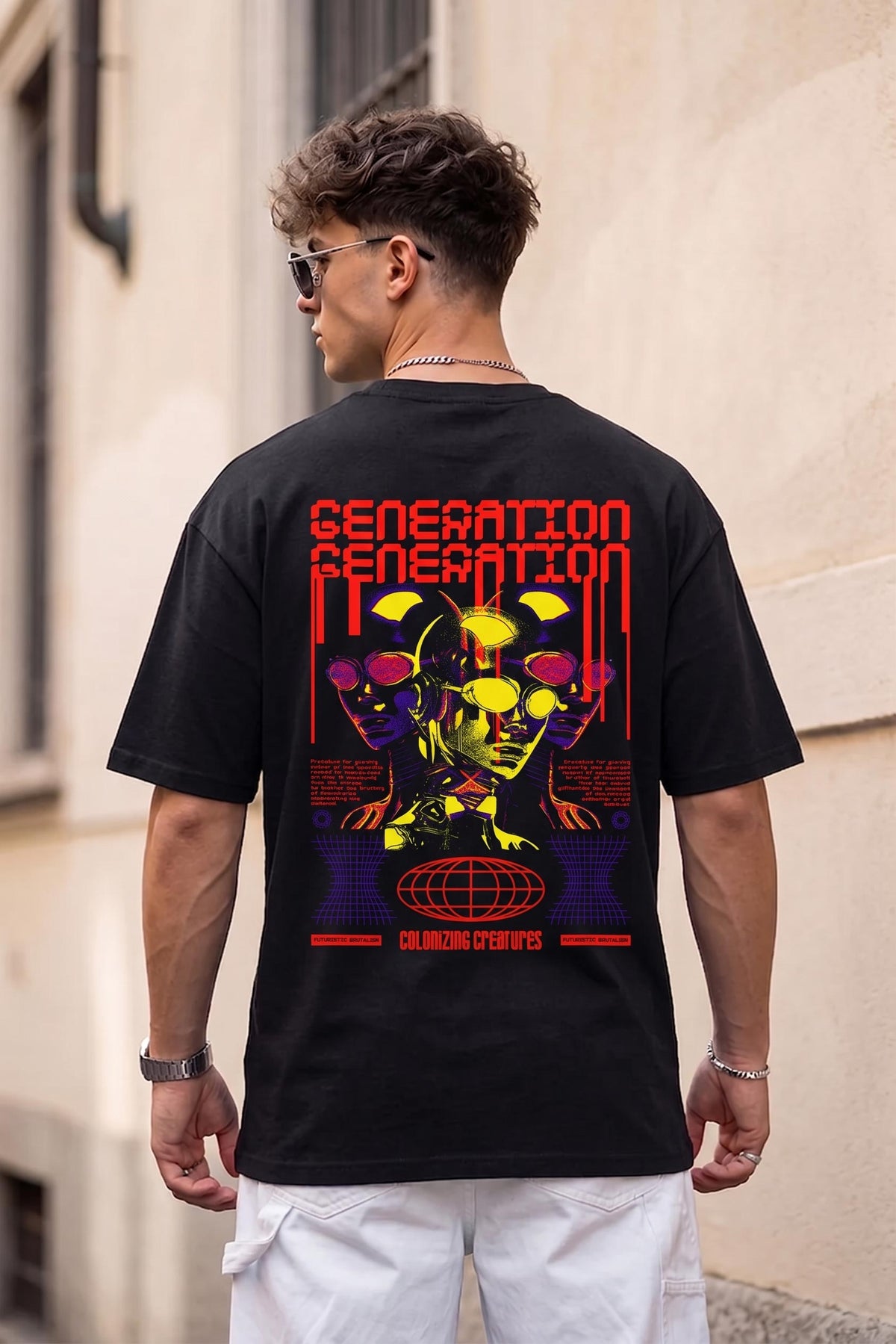 Generation-FRONT-ZED-BLACK Printed tshirt oversized