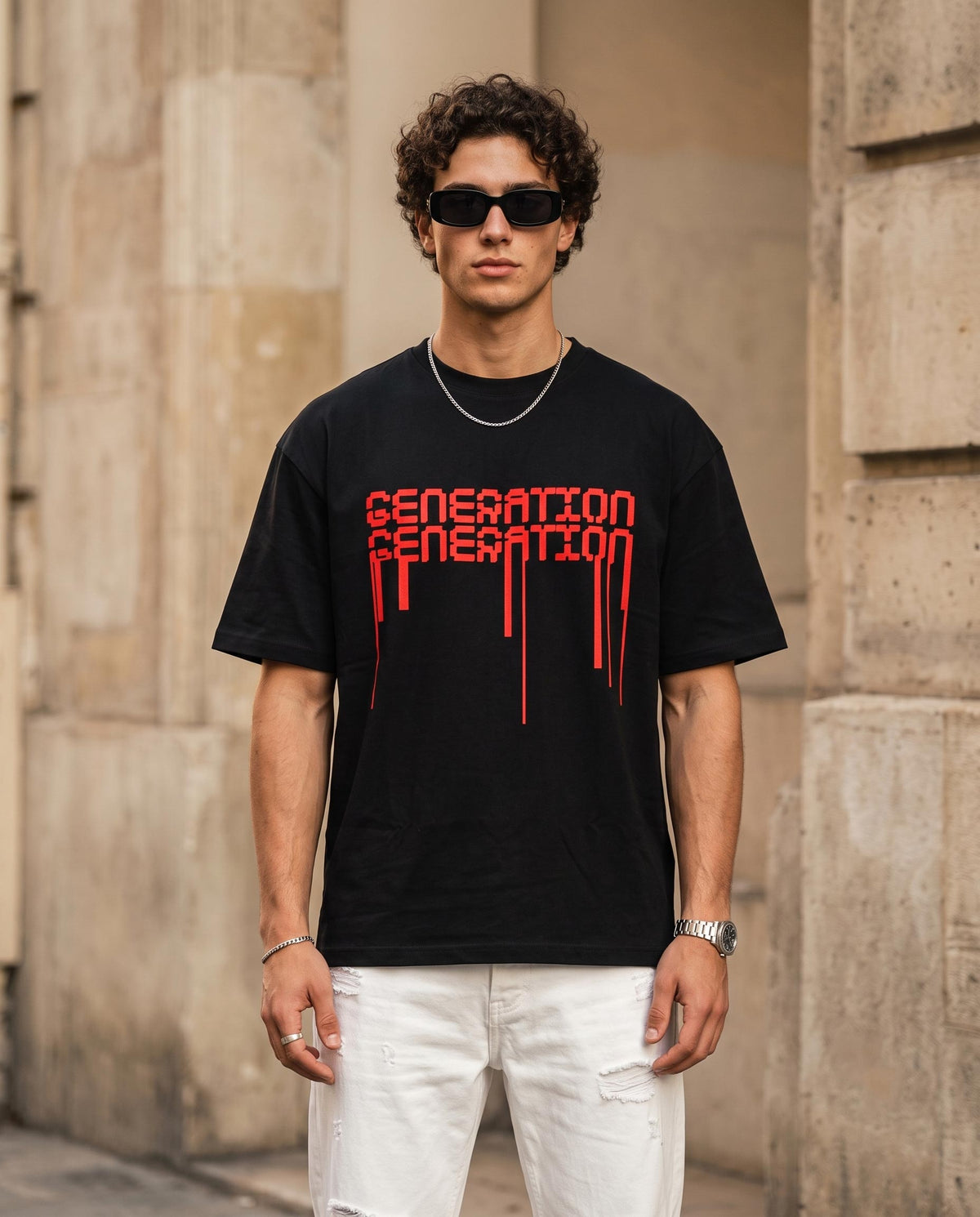 Generation-FRONT-ZED-BLACK Printed tshirt oversized