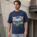 NON STOP NONSENSE Oversized  dark blue colour front print