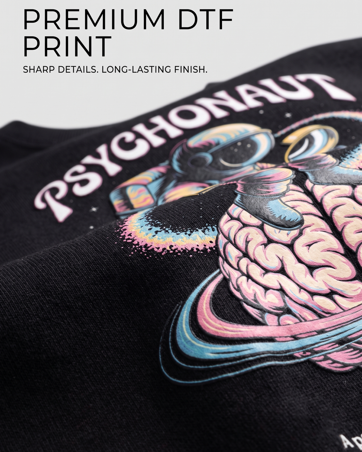 psychonaut astro black graphic print oversized tshirt