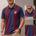 Navy Maroon Colorblock Regular Fit Exclusive Pique Lycra Polo T-Shirt