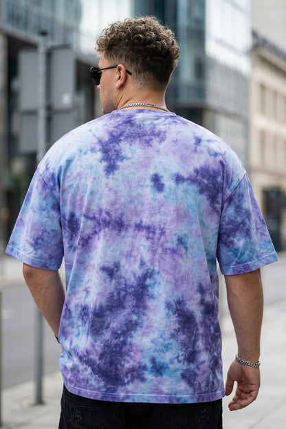 Lilac Tie-Die Printed Plus Size T-shirt