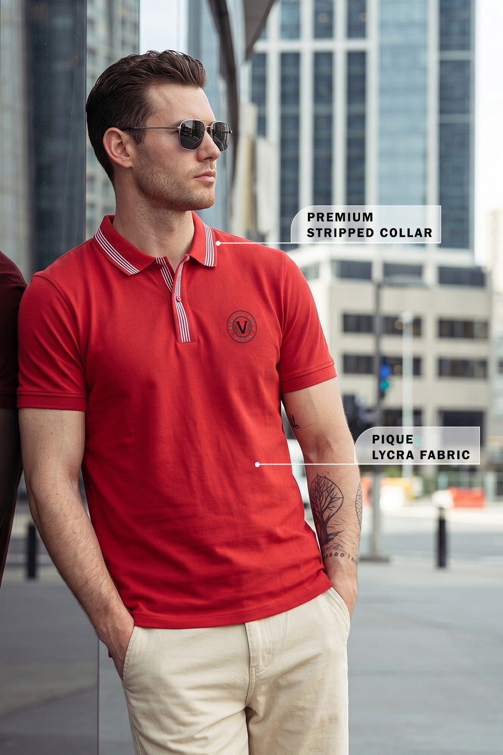 Veirdo City Salsa Regular Fit Pique Lycra Exclusive Polo T-Shirt