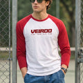 Veirdo White & Red Raglan Full Sleeve Printed T-shirt