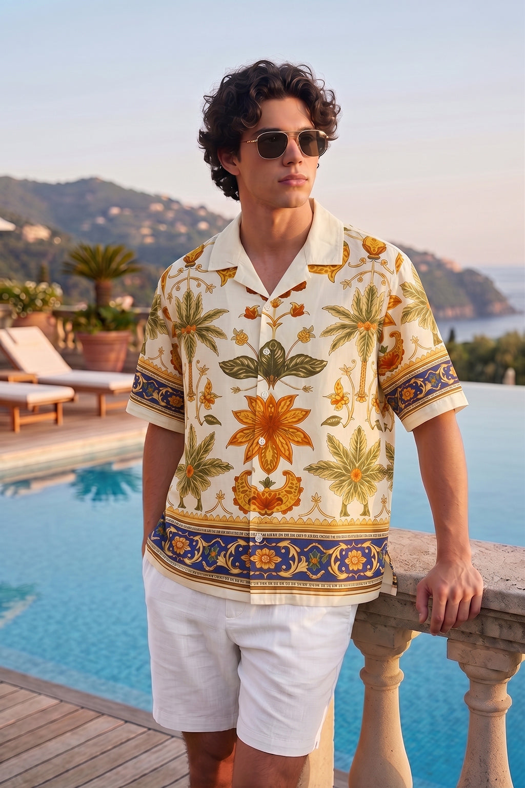 Floral Resort Off White All Over Print Oversized Exclusive Shirt