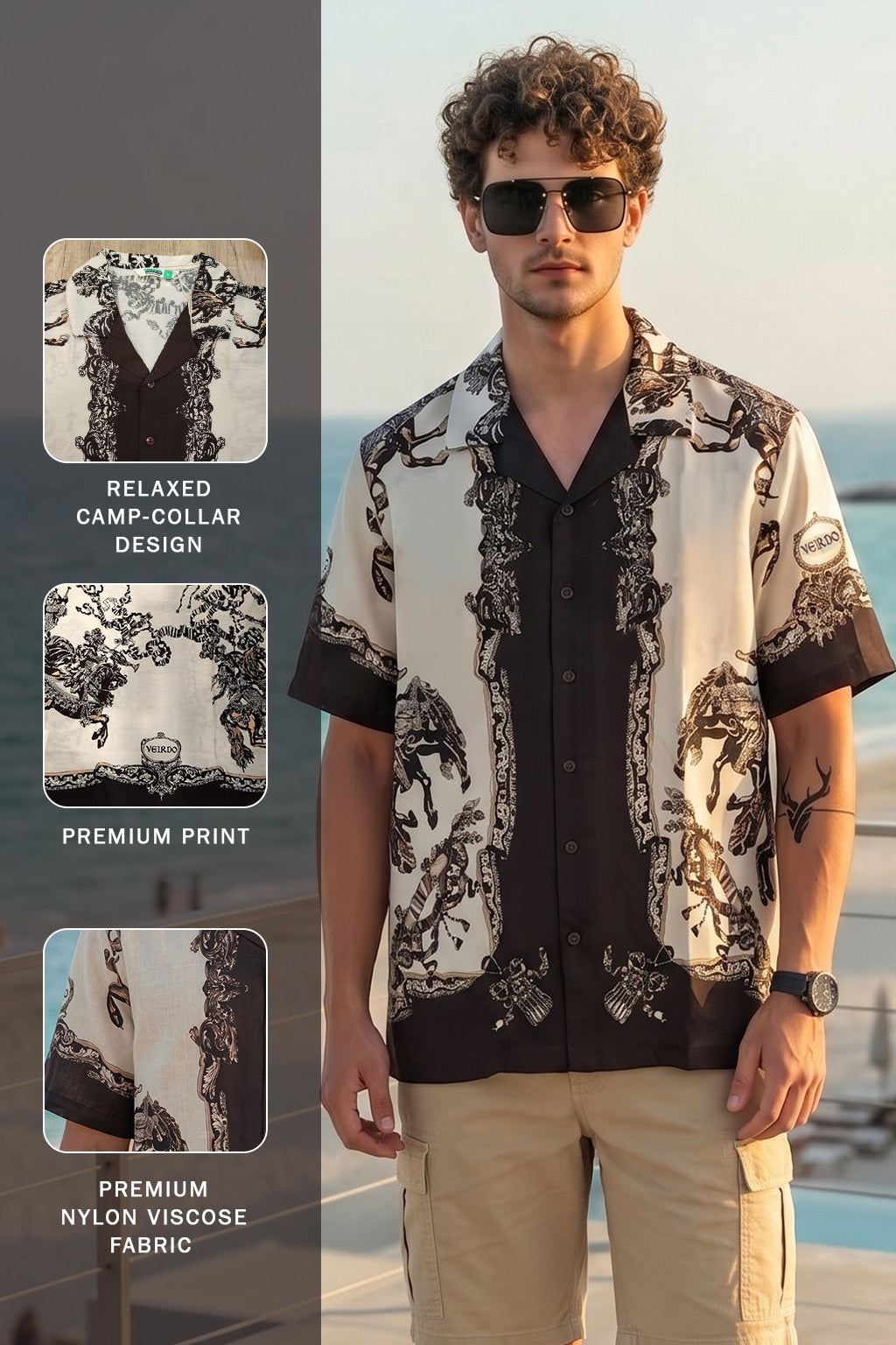 Imperial Dragon Off White All Over Print Oversized Exclusive Shirt