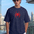 SpiderVerse Webline Navy Oversized Printed T-Shirt