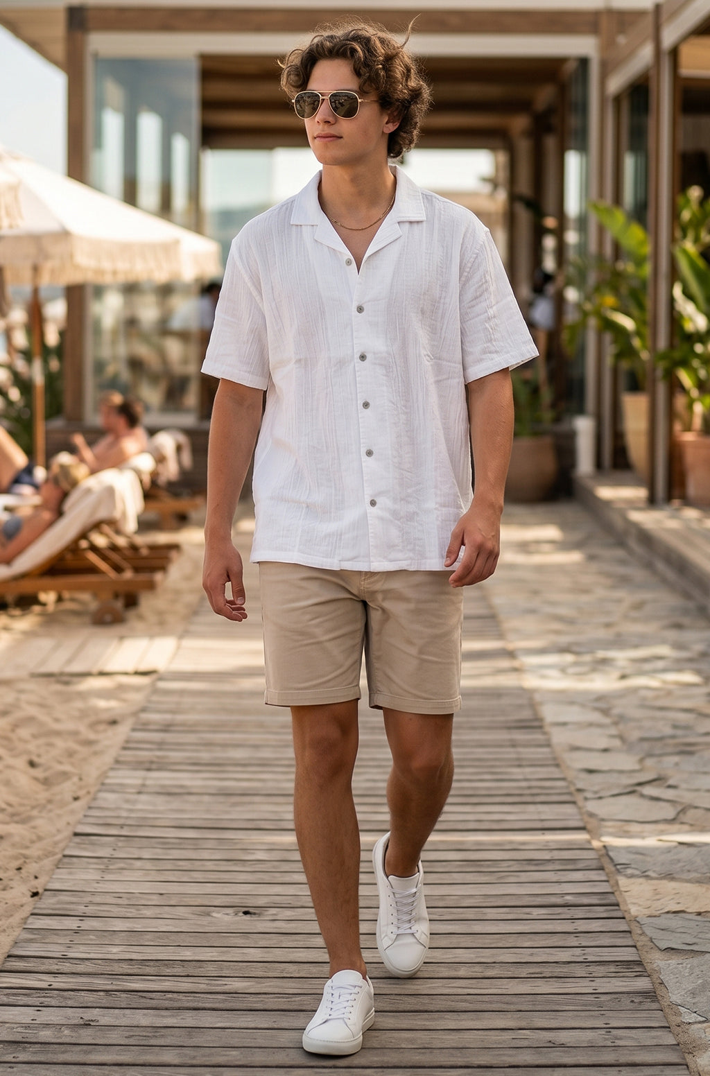 Feather Feel White Oversized Plain Double Layer Exclusive Cotton Shirt