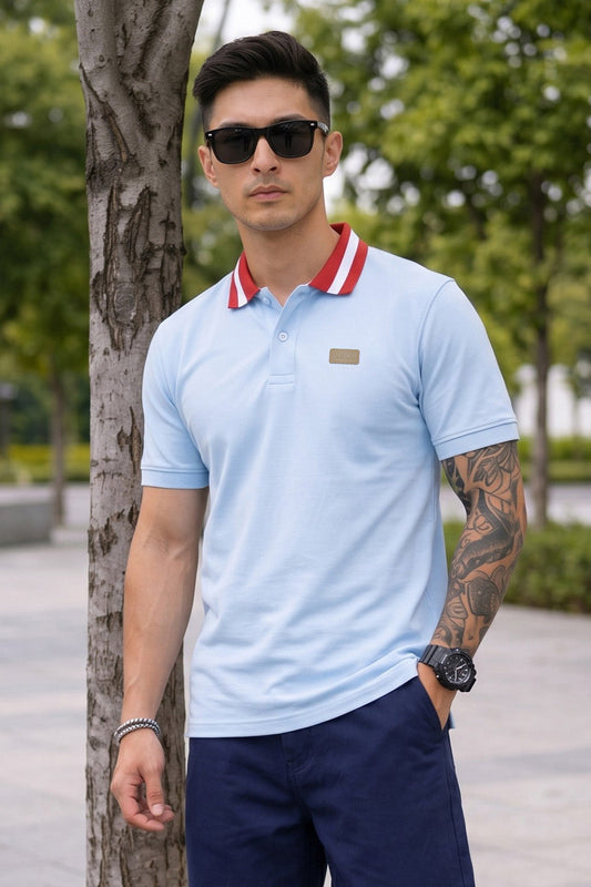 Atomizer Contrast Collar Regular Fit Exclusive Pique Lycra Polo T-Shirt