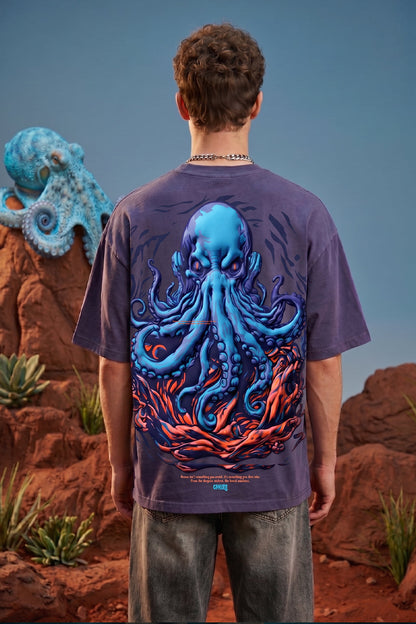 Octopus Blue 3D Puff Print Exclusive T-shirt Supreme Edition