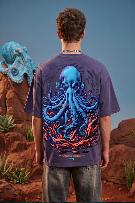 Octopus Blue 3D Puff Print Exclusive T-shirt Supreme Edition