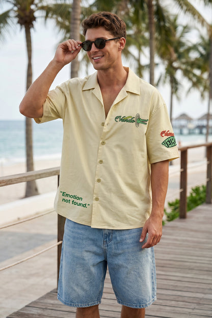 Crocodile Beige Oversized Printed Exclusive Shirt