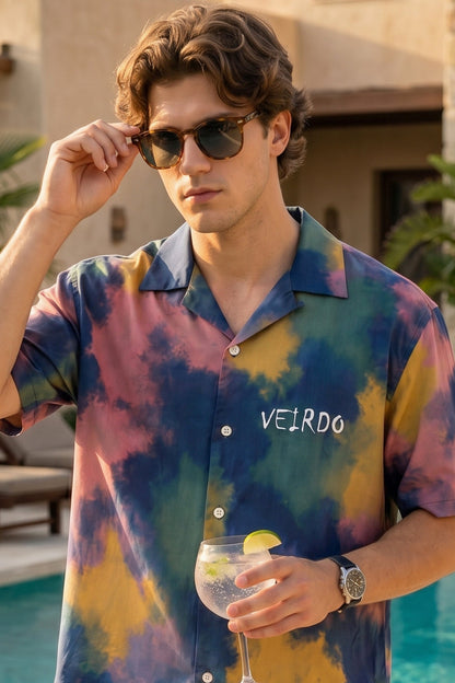 Midnight Tie-Dye Navy All Over Print Oversized Exclusive Shirt
