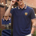 Navy Bedge Regular Fit Exclusive Pique Lycra Polo T-Shirt
