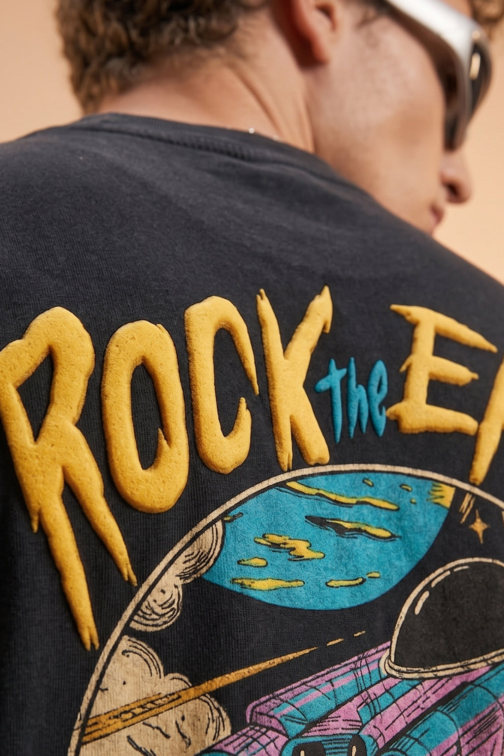 Rock The Earth 3D Puff Print Exclusive T-shirt Supreme Edition