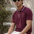 Veirdo City Aubergine Regular Fit Pique Lycra Exclusive Polo T-Shirt