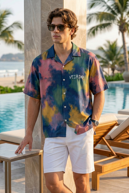 Midnight Tie-Dye Navy All Over Print Oversized Exclusive Shirt