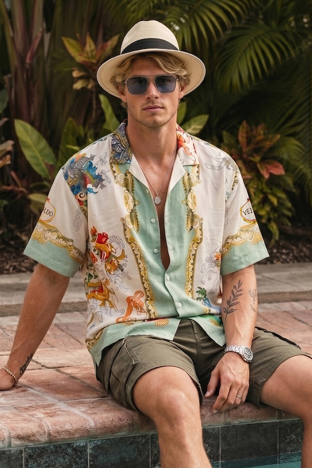 Royal Riviera Swanwhite All Over Print Oversized Exclusive Shirt