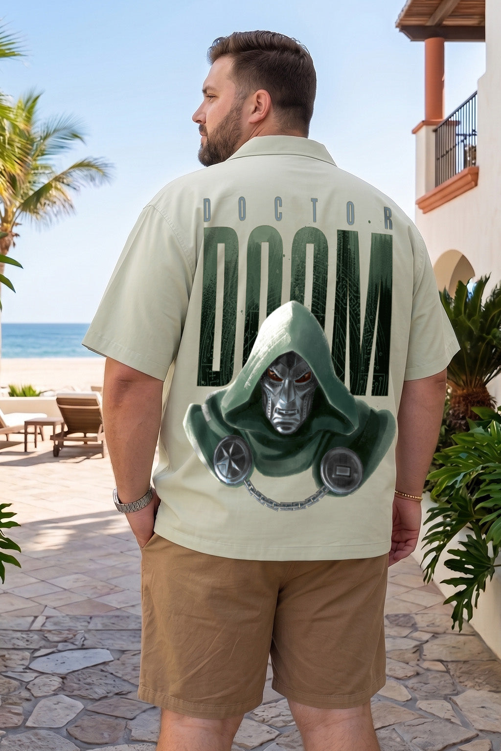 Doctor Doom Fogg Green Plus Size Printed Exclusive Shirt