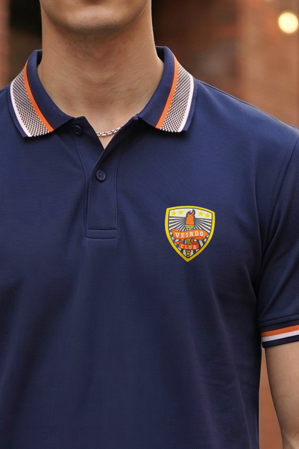 Navy Bedge Regular Fit Exclusive Pique Lycra Polo T-Shirt