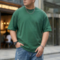 Dark Green Canal Plain Plus Size T-shirt