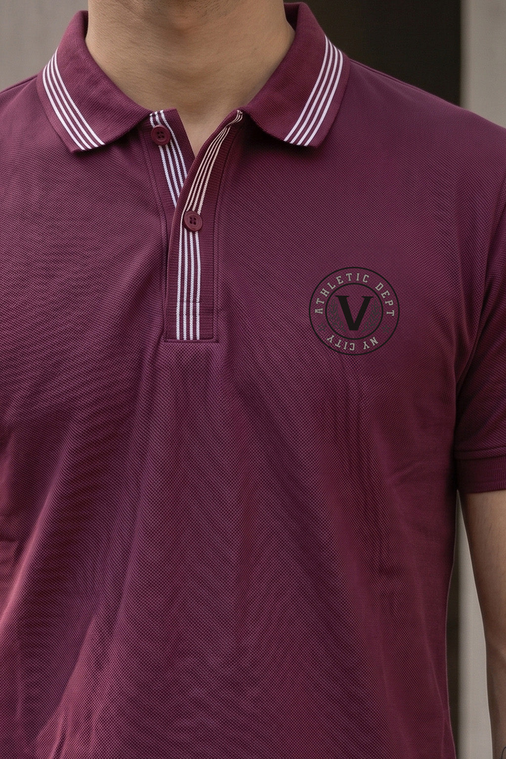 Veirdo City Aubergine Regular Fit Pique Lycra Exclusive Polo T-Shirt