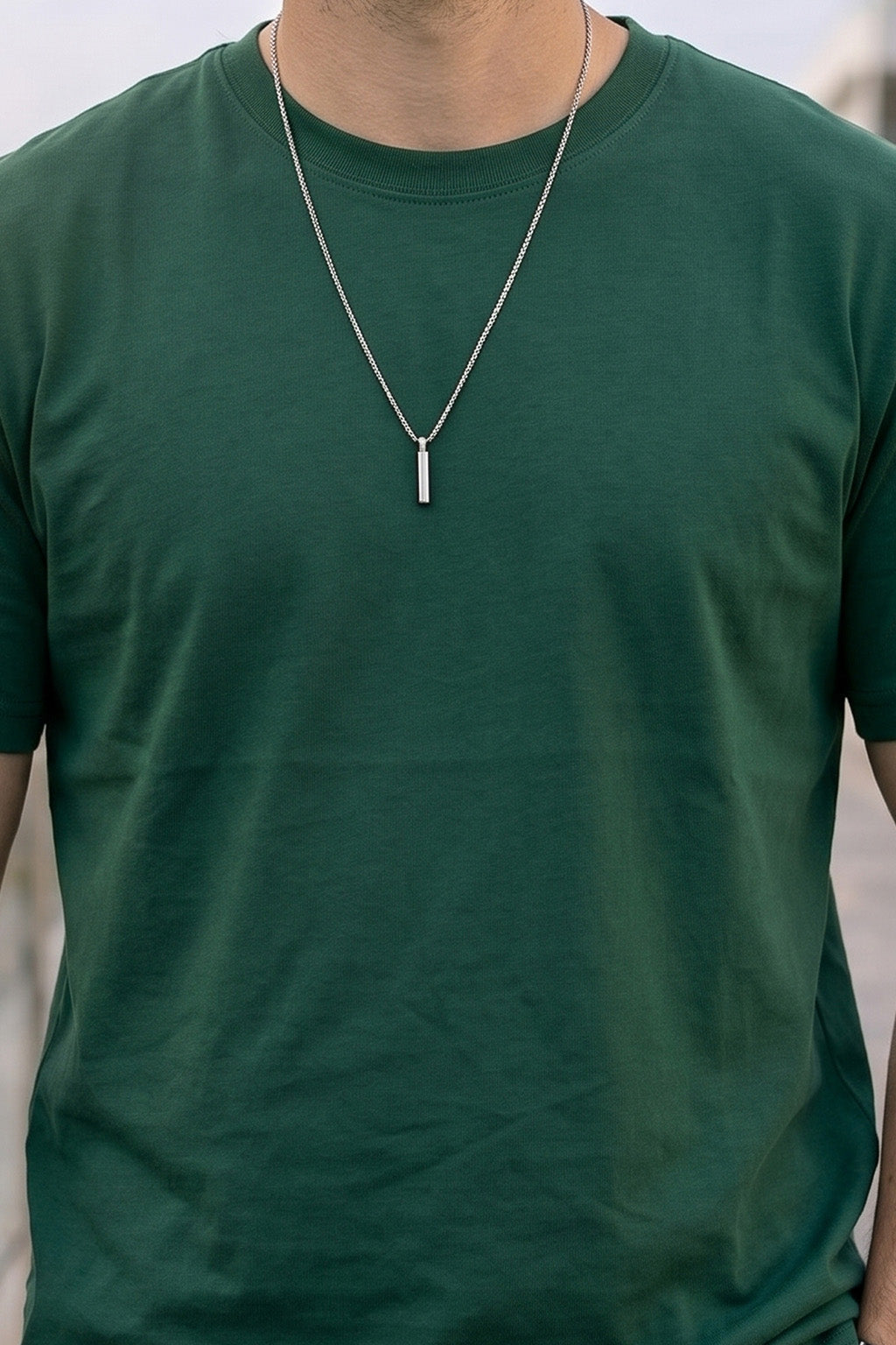 Green Plain Regular Fit T-shirt