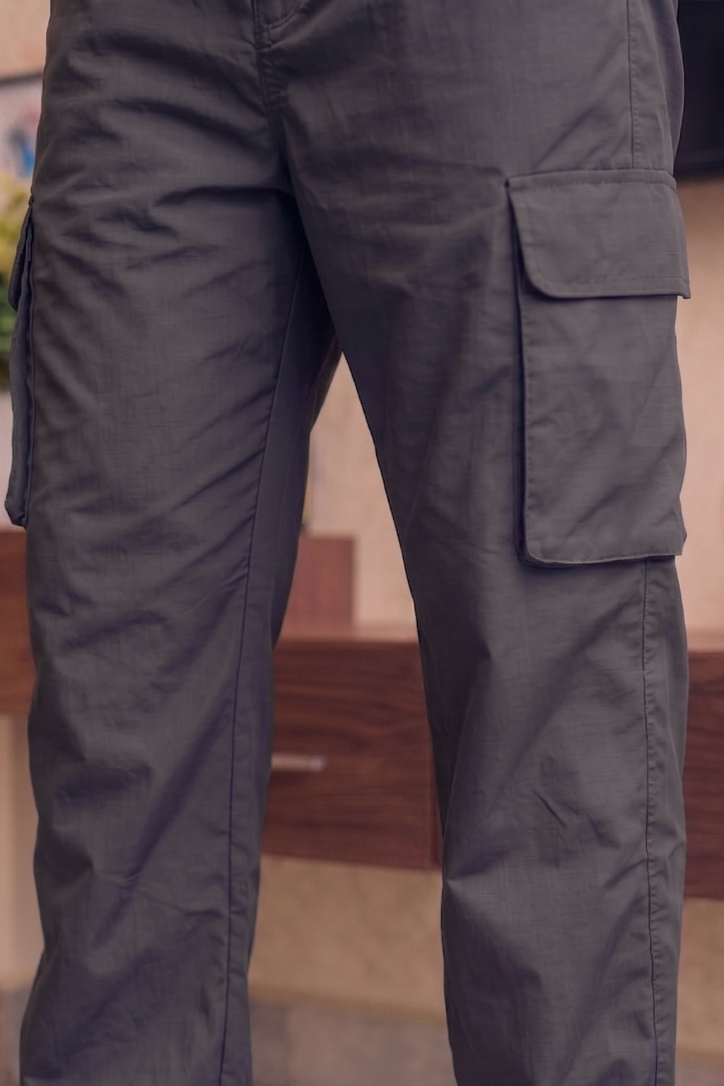 Dark Grey Relaxed Fit Nylon Exclusive Utility Cargo Jogger