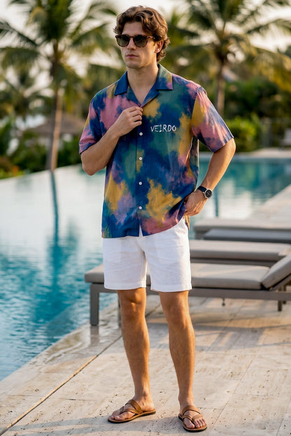 Midnight Tie-Dye Navy All Over Print Oversized Exclusive Shirt