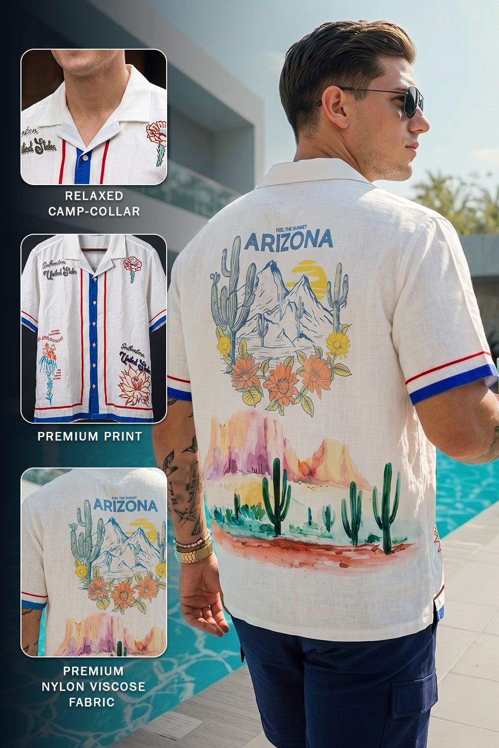 Arizona White Oversized Printed Exclusive Shirt