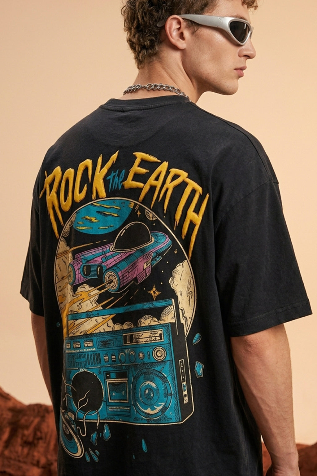 Rock The Earth 3D Puff Print Exclusive T-shirt Supreme Edition