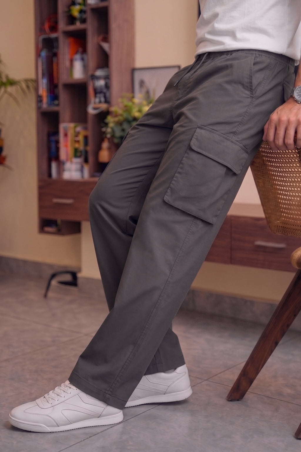 Dark Grey Relaxed Fit Nylon Exclusive Utility Cargo Jogger