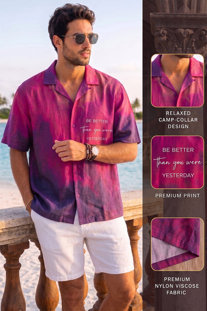 Midnight Tie-Dye Pink All Over Print Oversized Exclusive Shirt