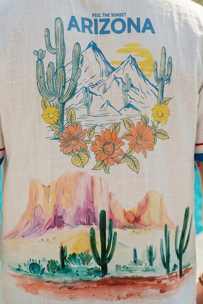 Arizona White Oversized Printed Exclusive Shirt
