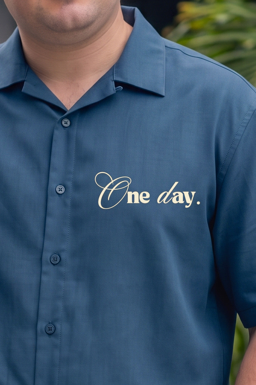 Nature Navy Plus Size Printed Exclusive Shirt