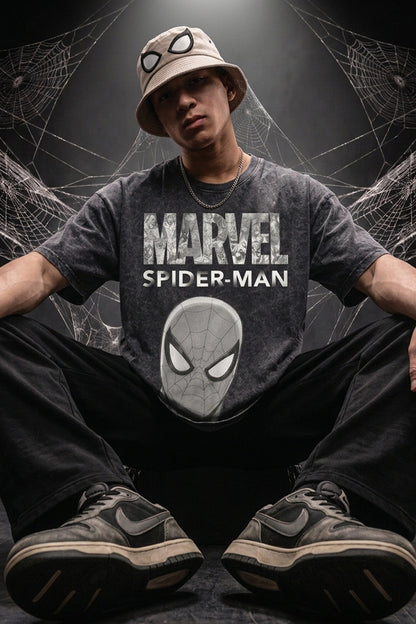 Spider-Man Web Warrior Black Acid Washed T-Shirt Supreme Edition