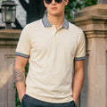 Swanwhite Stripped Collar Regular Fit Exclusive Pique Lycra Polo T-Shirt