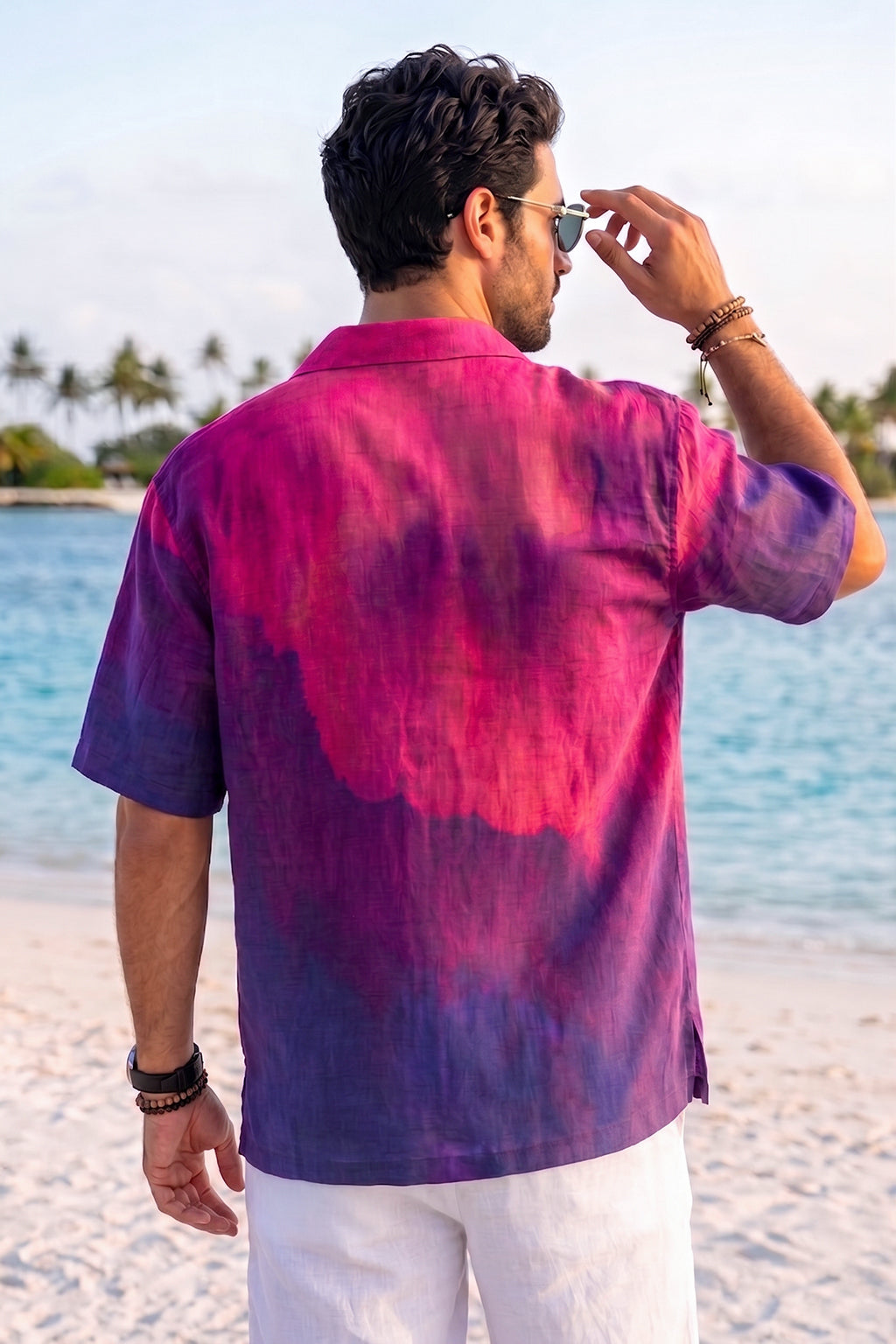 Midnight Tie-Dye Pink All Over Print Oversized Exclusive Shirt