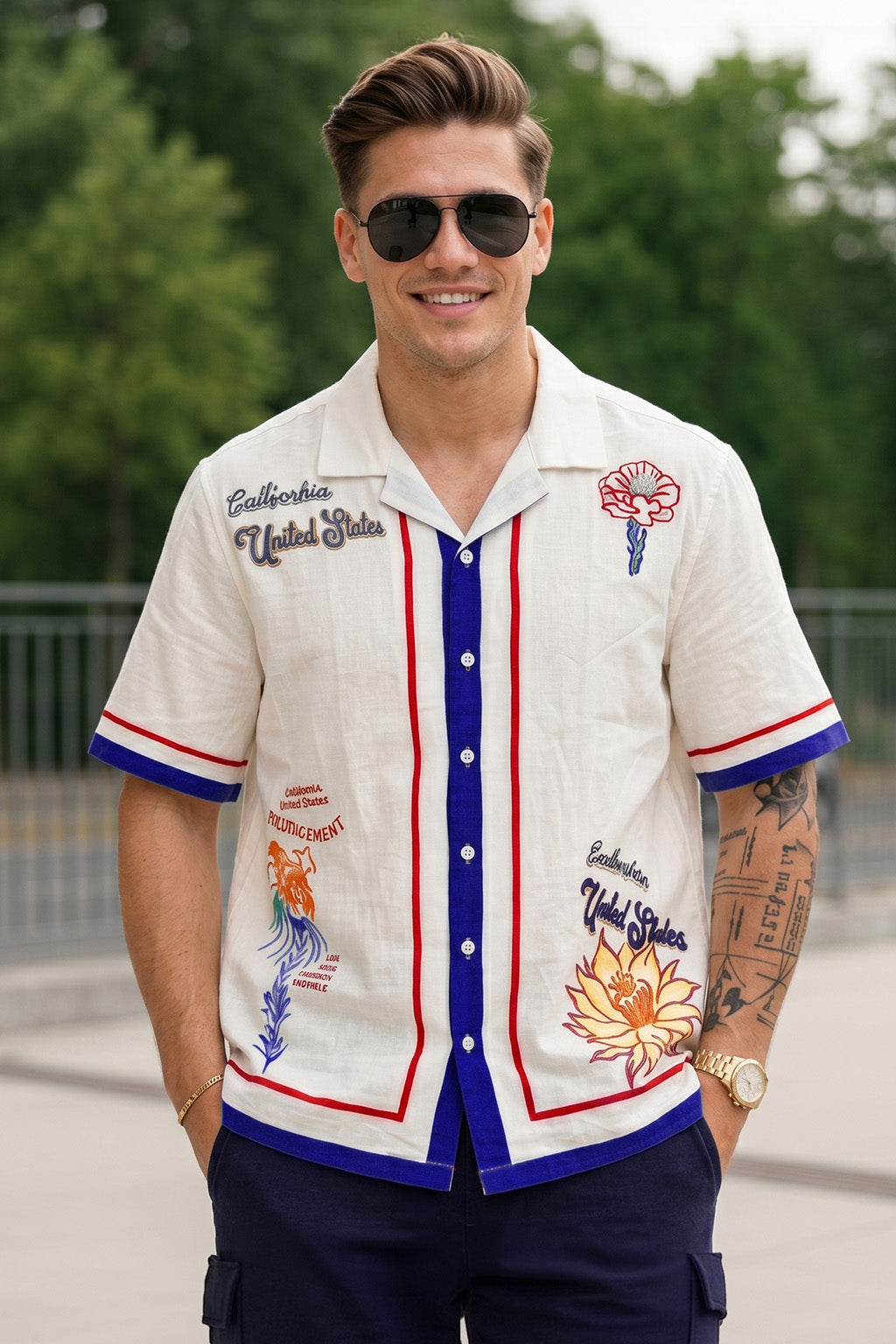 Arizona White Oversized Printed Exclusive Shirt