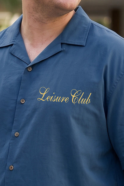 La VIta Navy Plus Size Printed Exclusive Shirt