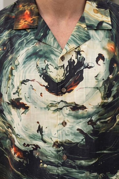 Shadow Tide Black All Over Print Oversized Exclusive Shirt